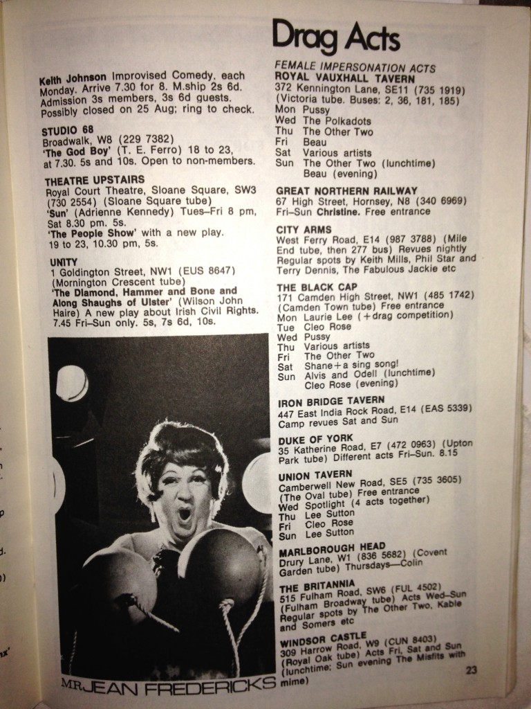 Time Out drag listings from 1969