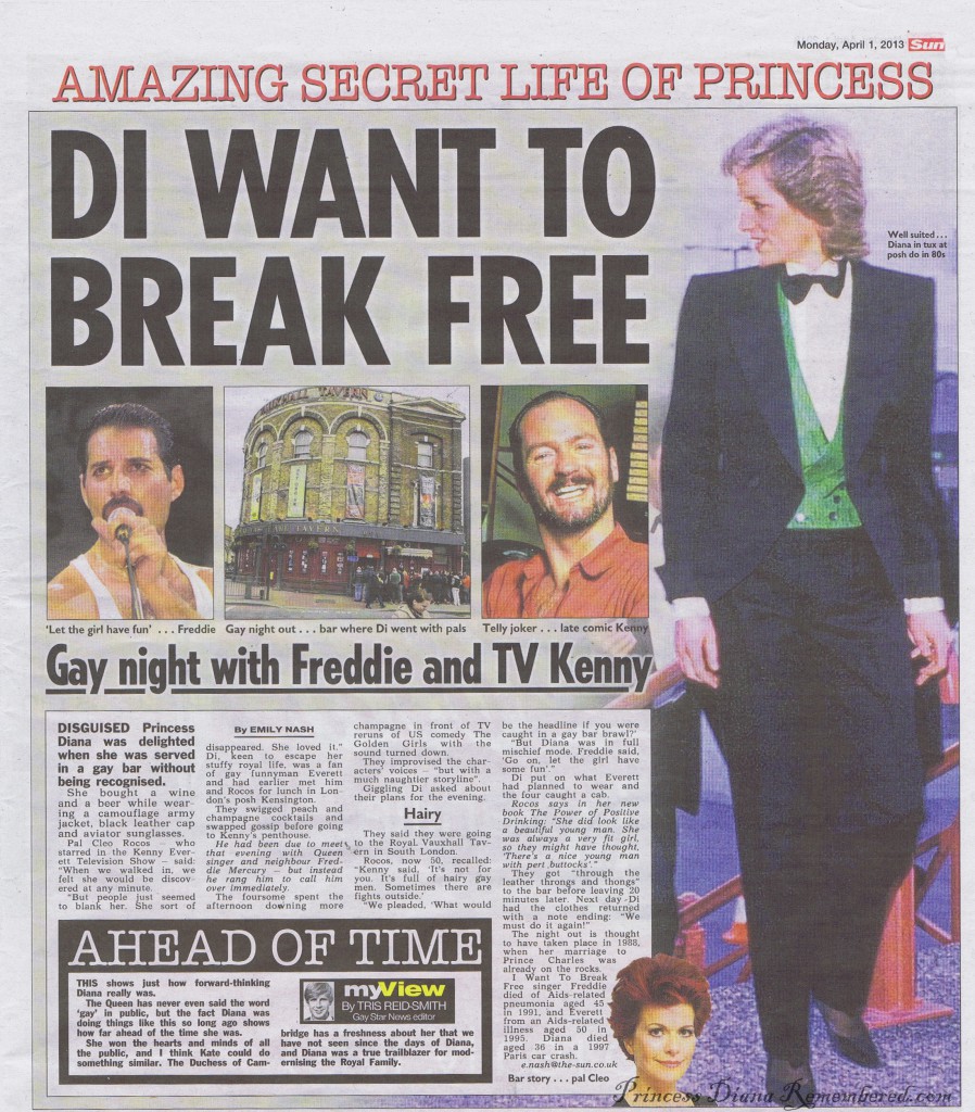 The Sun reports on Princess Diana visit