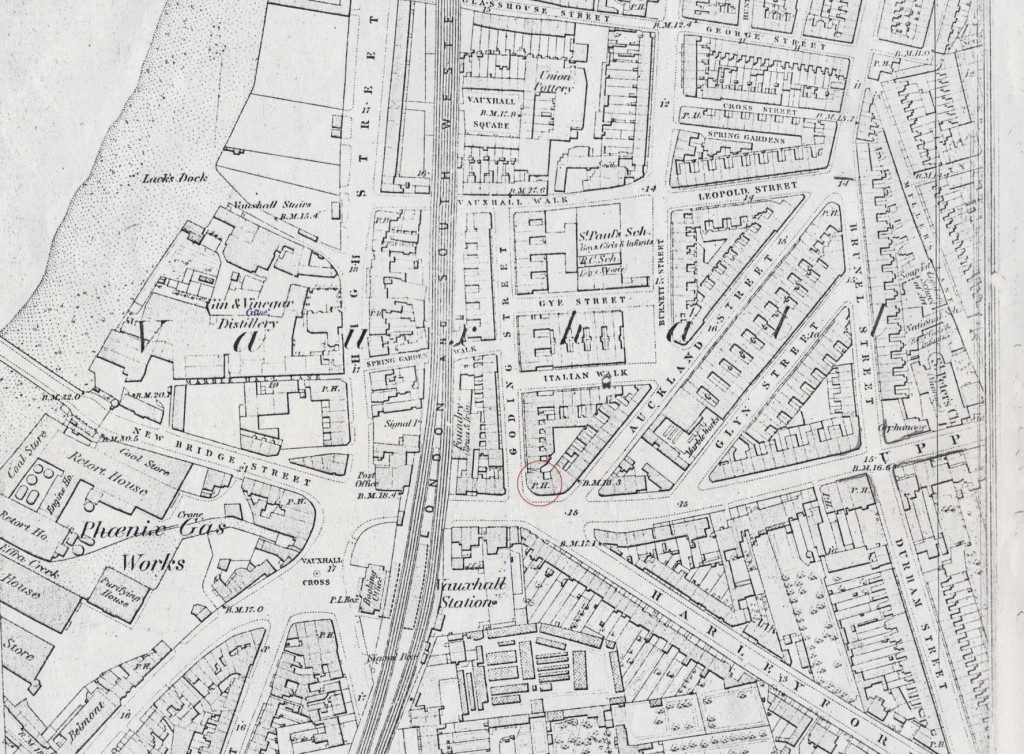 OS map of Vauxhall, c.1875